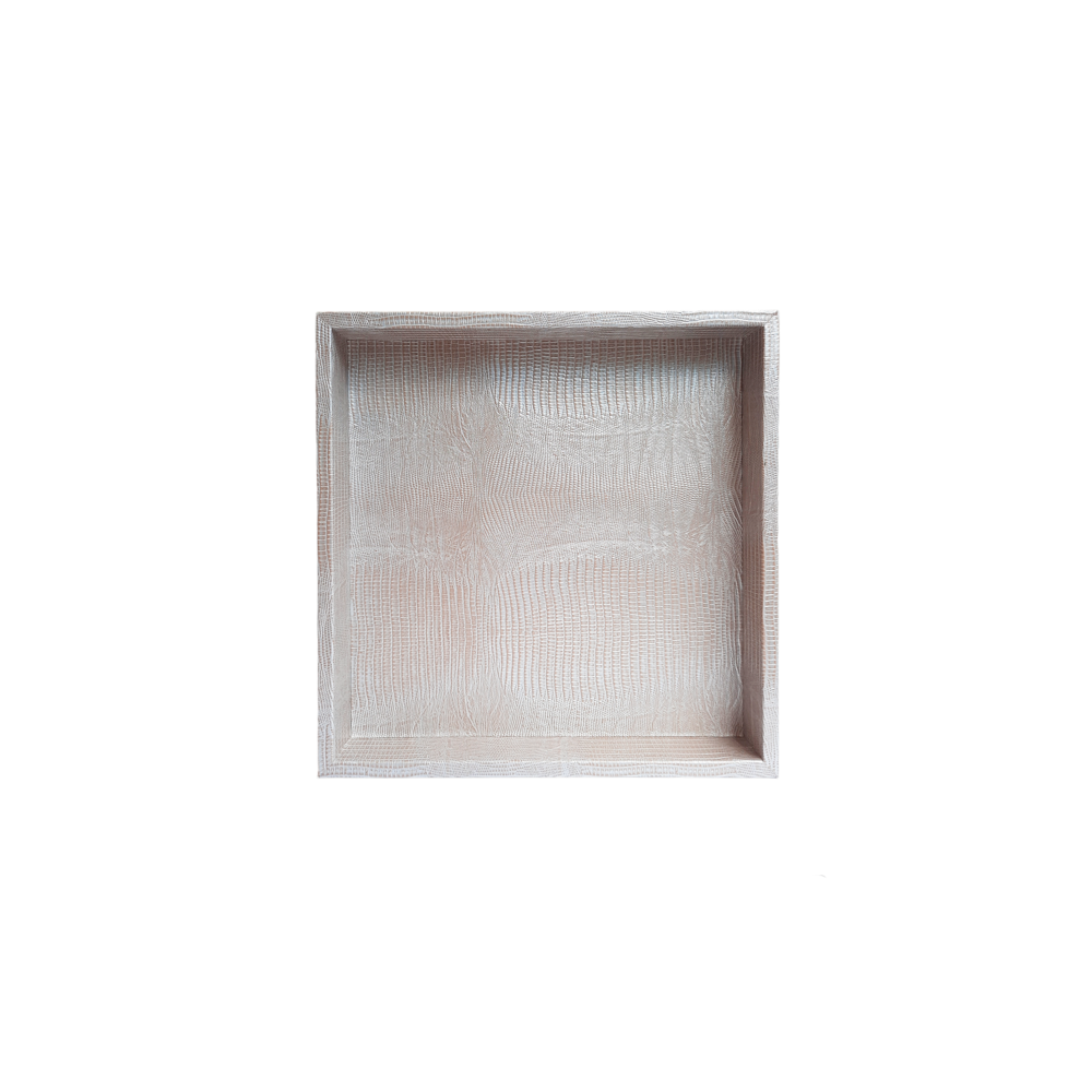 CHAROLA CUADRADA TEJUS PLATA BEIGE