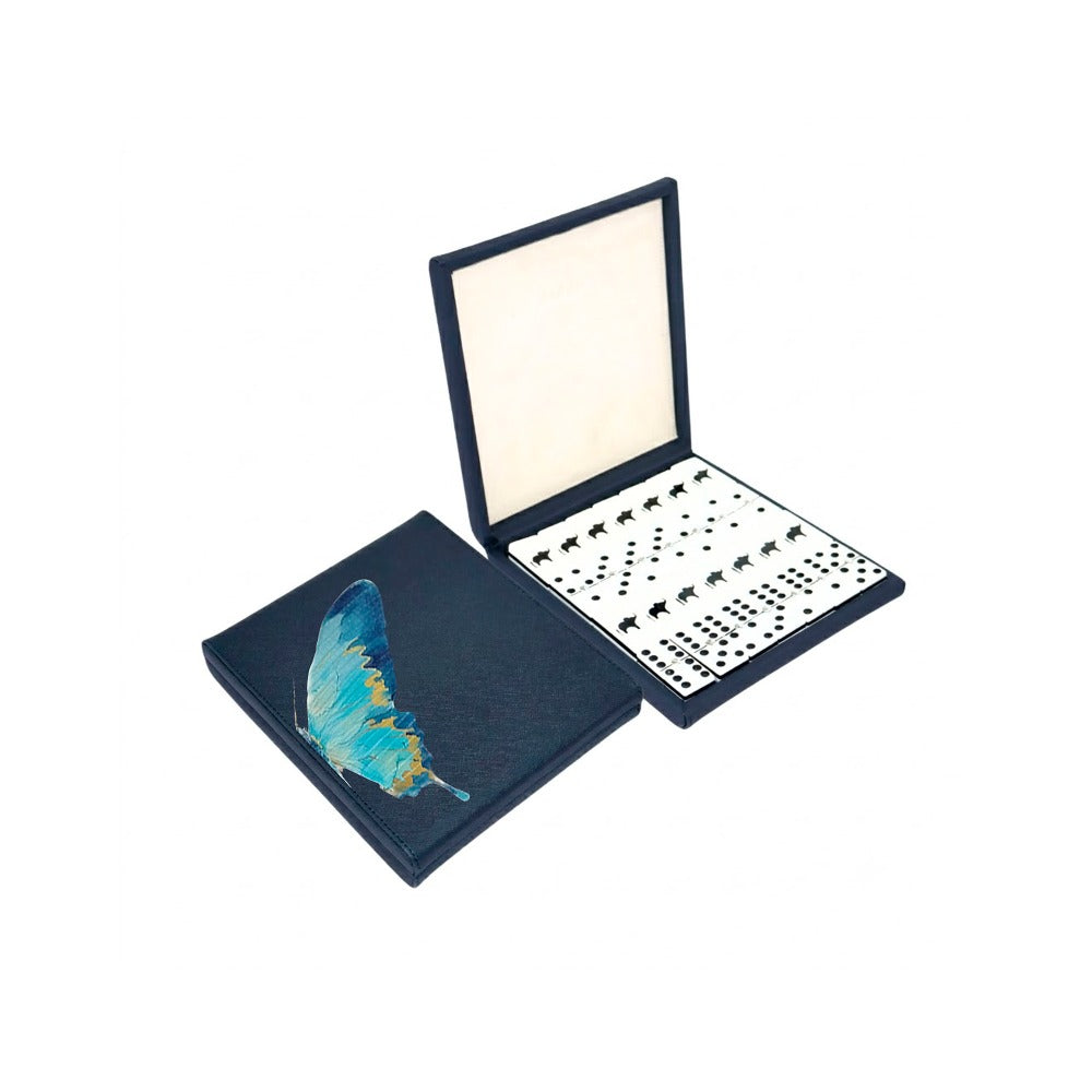 SMALL FLAT DOMINO NIGHT BLUE LINING