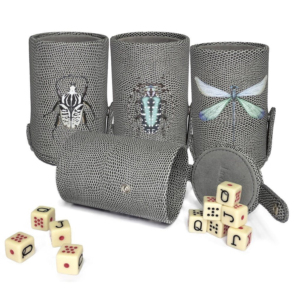 CUBILETE CON TAPA REPTIL GRIS