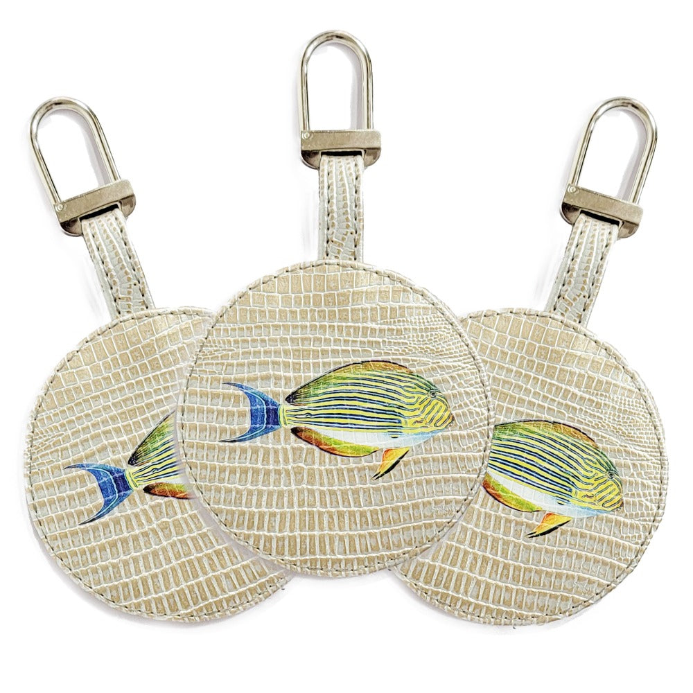 LLAVERO TEJUS PLATA BEIGE