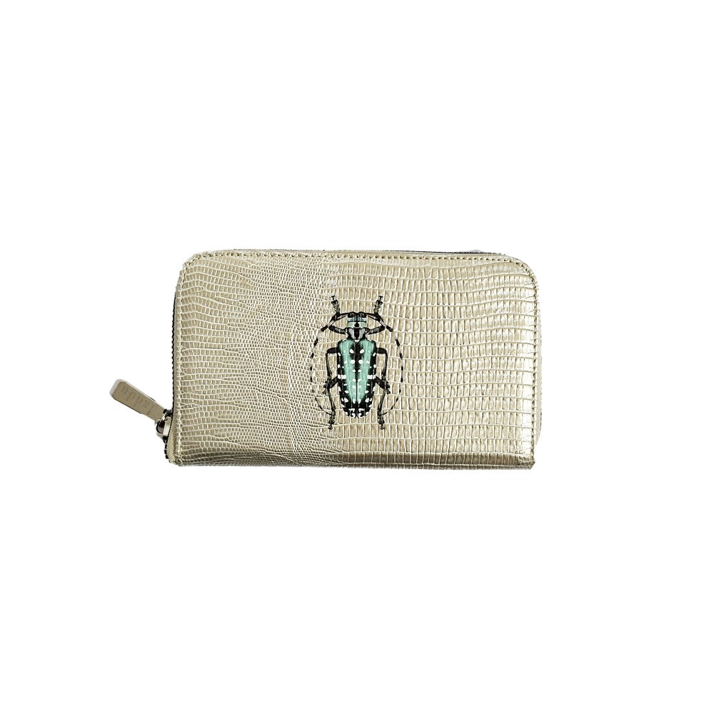 CARTERA MINI LICHA TEJUS PLATA BEIGE
