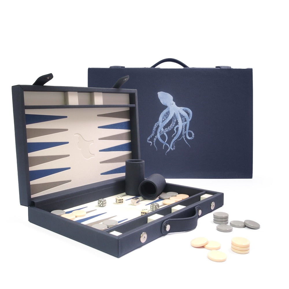 BACKGAMMON MEDIANO FORRO AZUL NOCHE