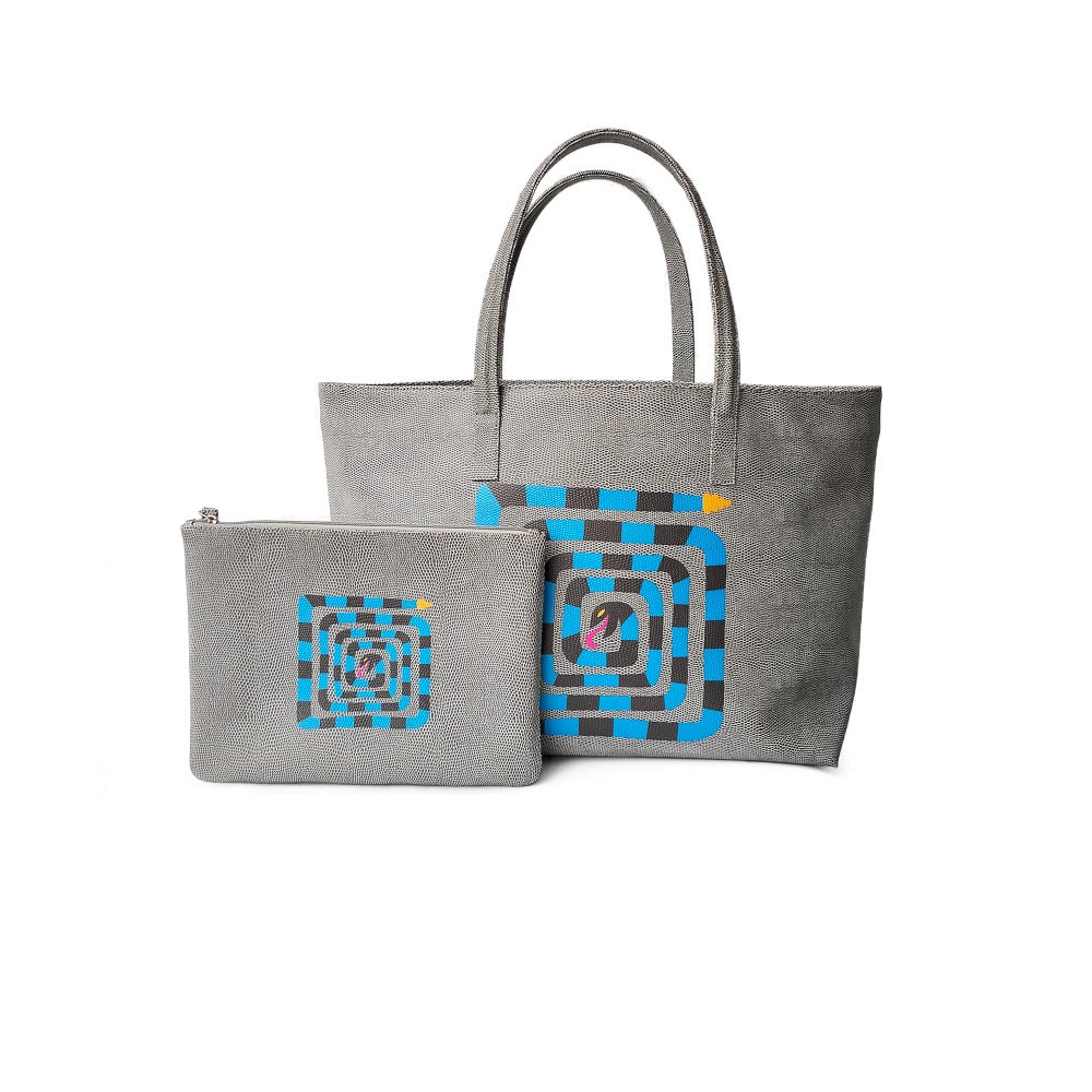 BOLSA MATEA PLAYA REPTIL GRIS