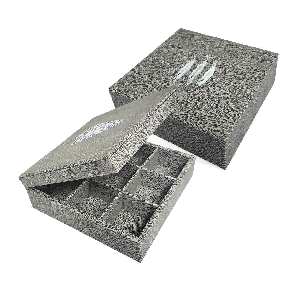 CAJA DE TE 9 REPTIL GRIS