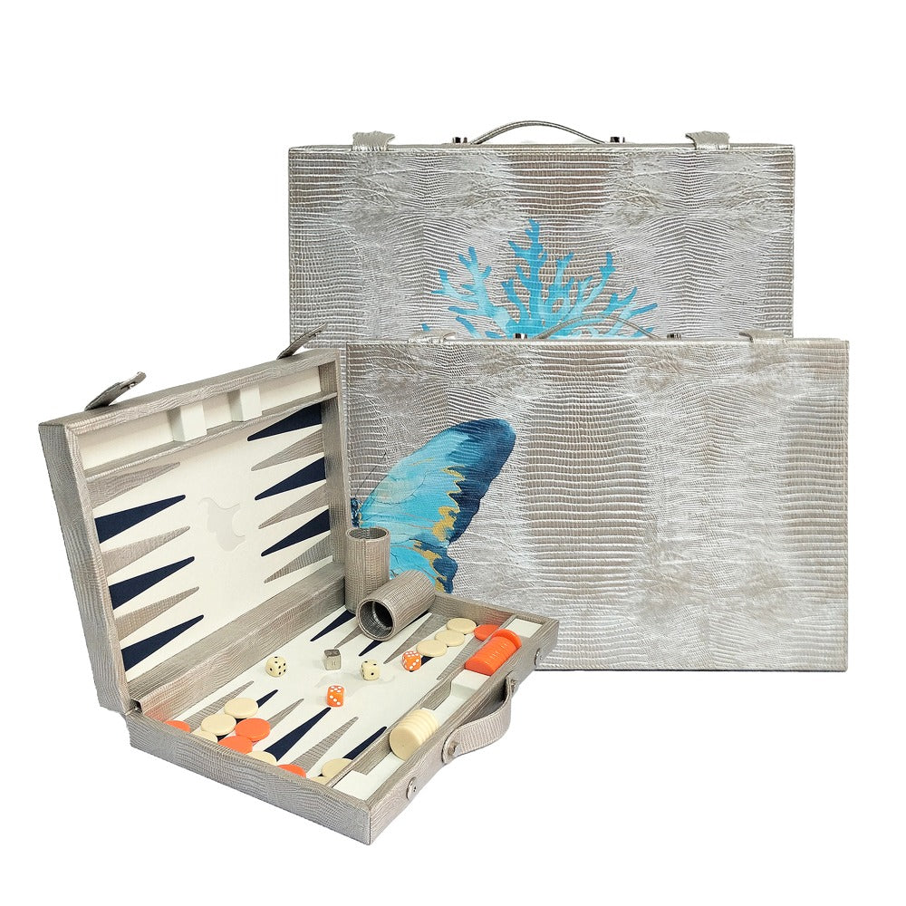 BACKGAMMON MEDIANO TEJUS PLATA BEIGE