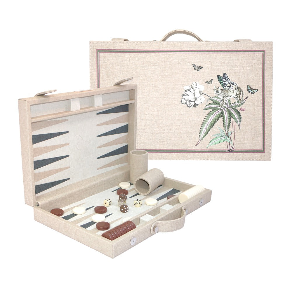 BACKGAMMON GRANDE FIORE BEIGE MUZALUCI