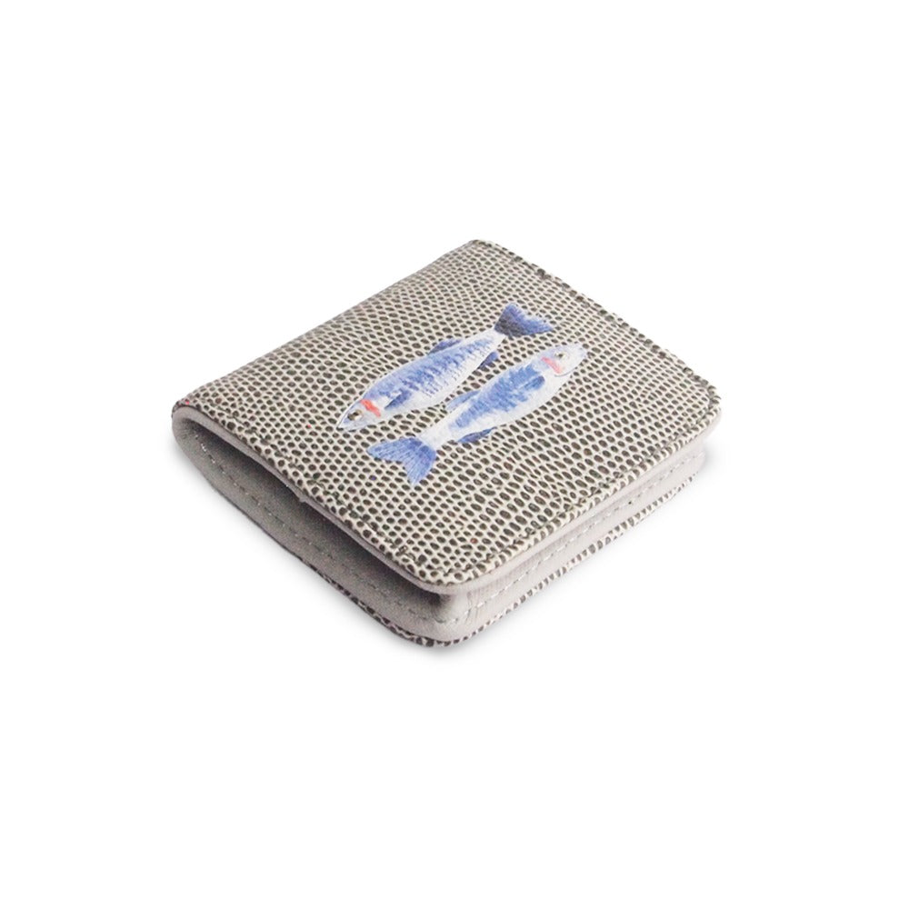 MONEDERO CUADRADO REPTIL GRIS