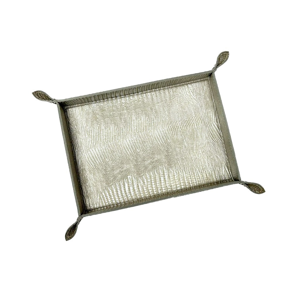 VACIA BOLSILLOS GRANDE TEJUS PLATA BEIGE