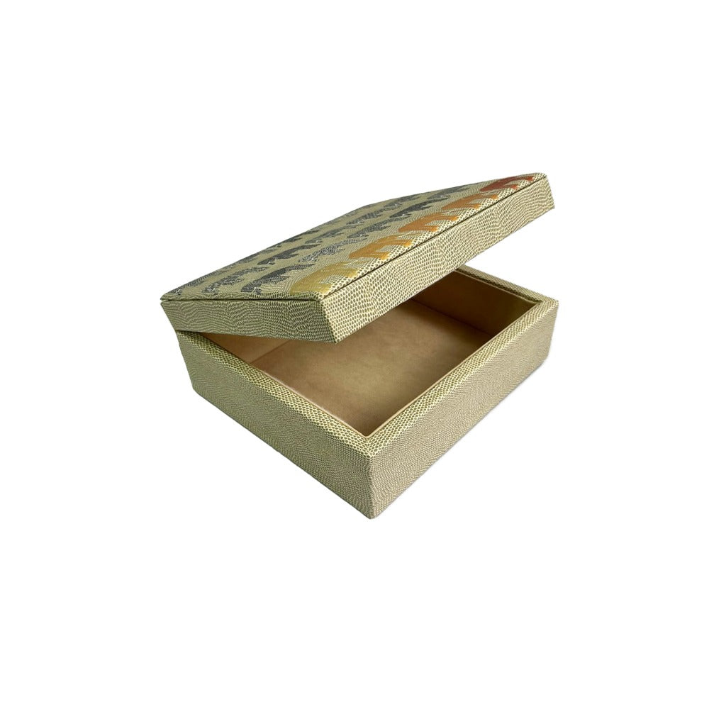 CAJA DECORATIVA MEDIANA RAYITAS CARNE ELEFANTES