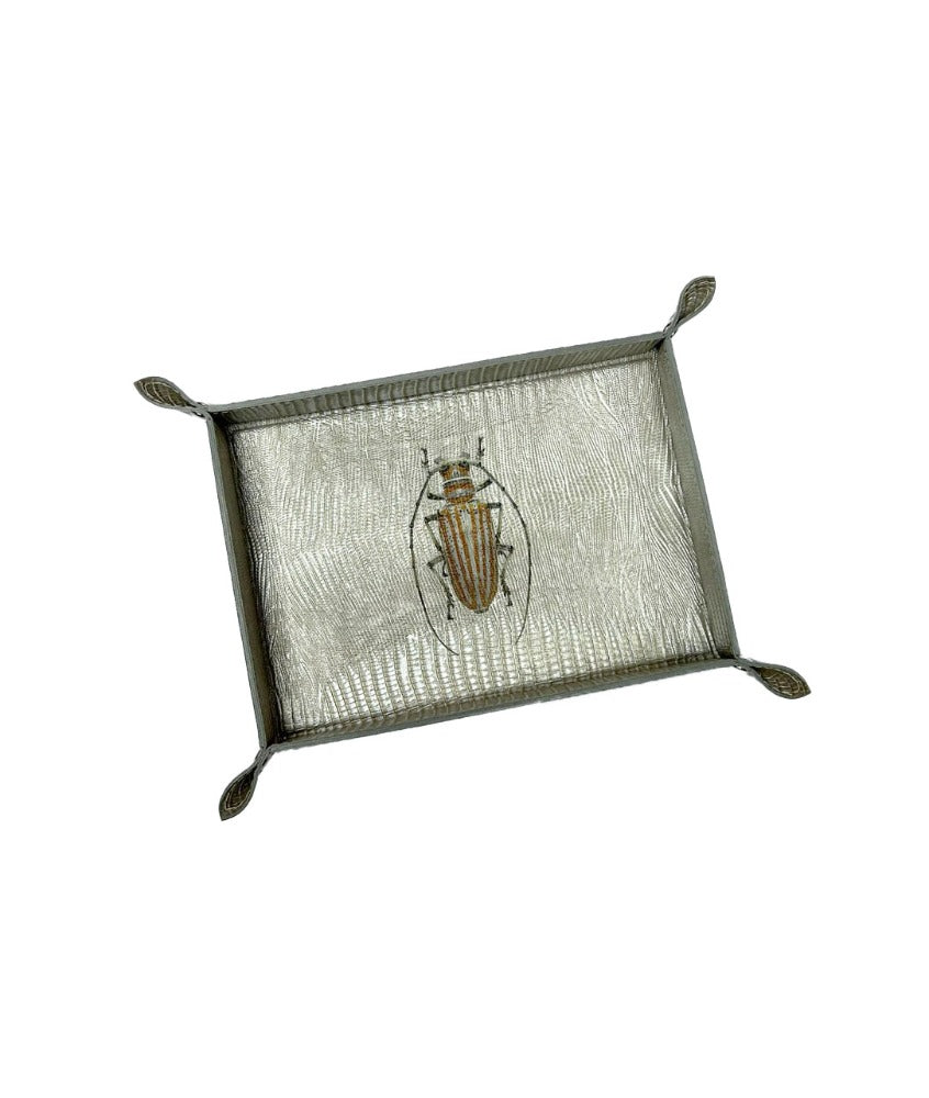 VACIA BOLSILLOS GRANDE TEJUS PLATA BEIGE