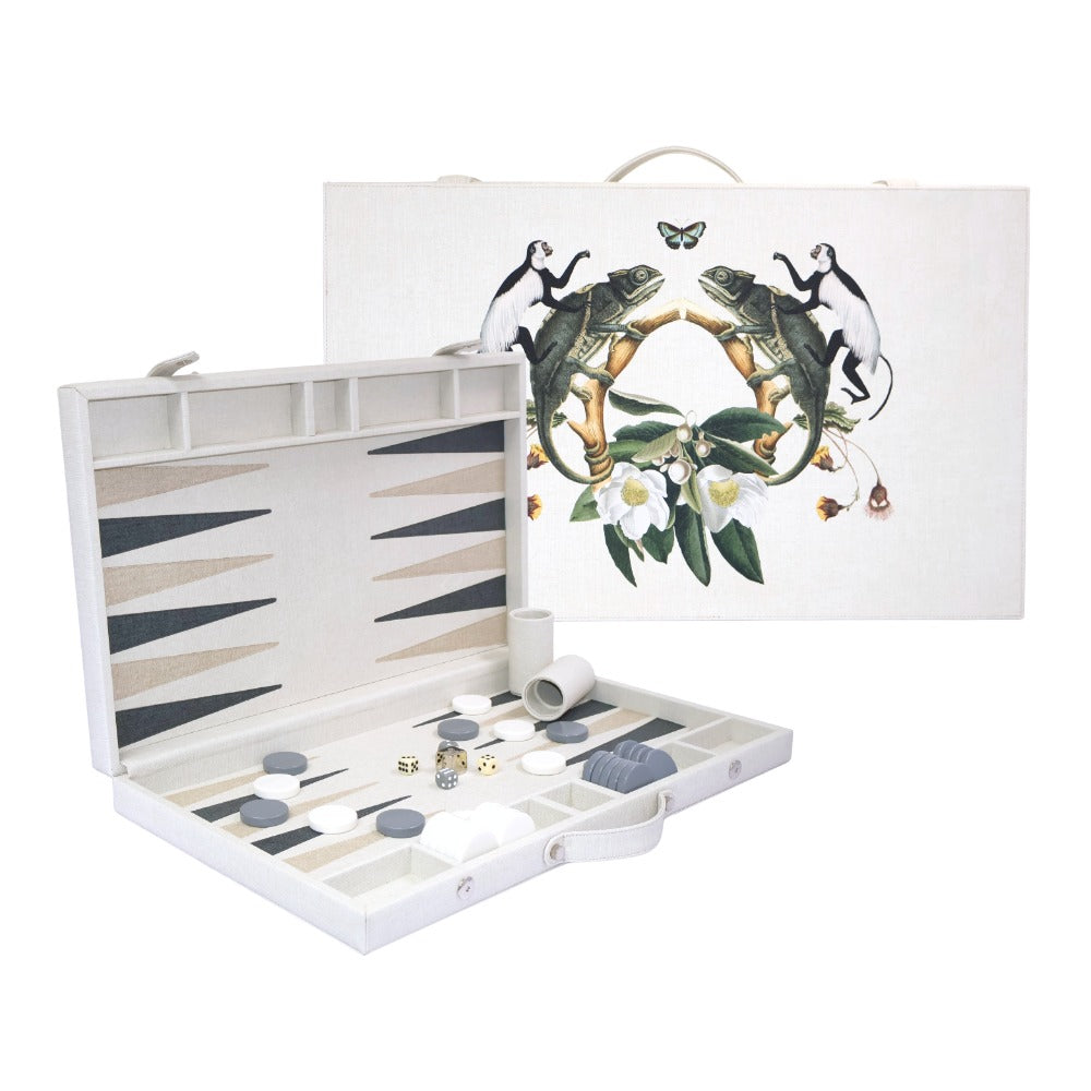 BACKGAMMON GRANDE FIORE BLANCO MUZALUCI