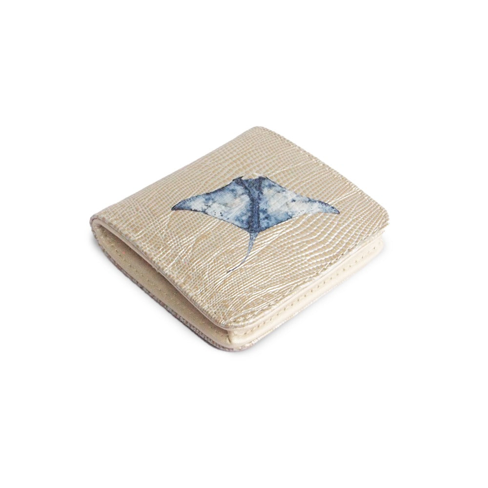 MONEDERO CUADRADO TEJUS PLATA BEIGE