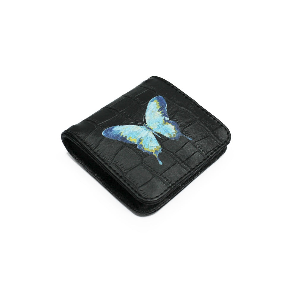 MONEDERO CUADRADO CROCO NEGRO