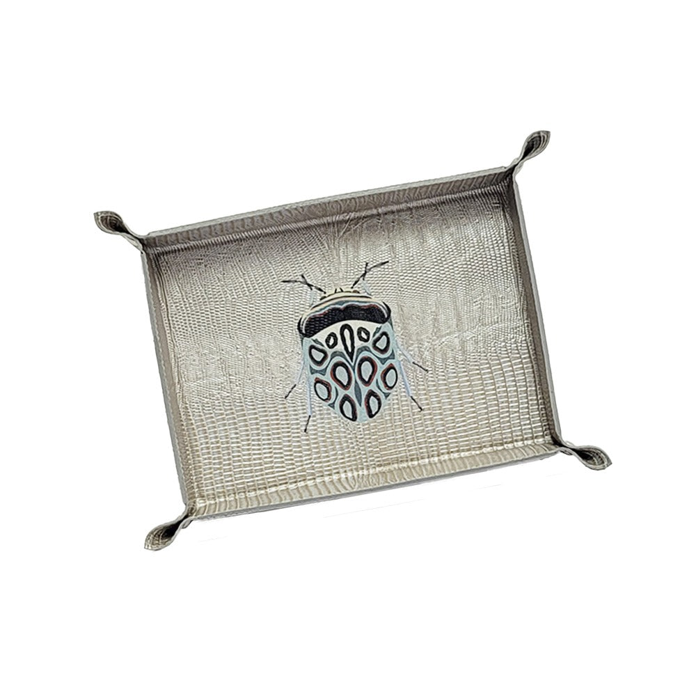 VACIA BOLSILLOS GRANDE TEJUS PLATA BEIGE