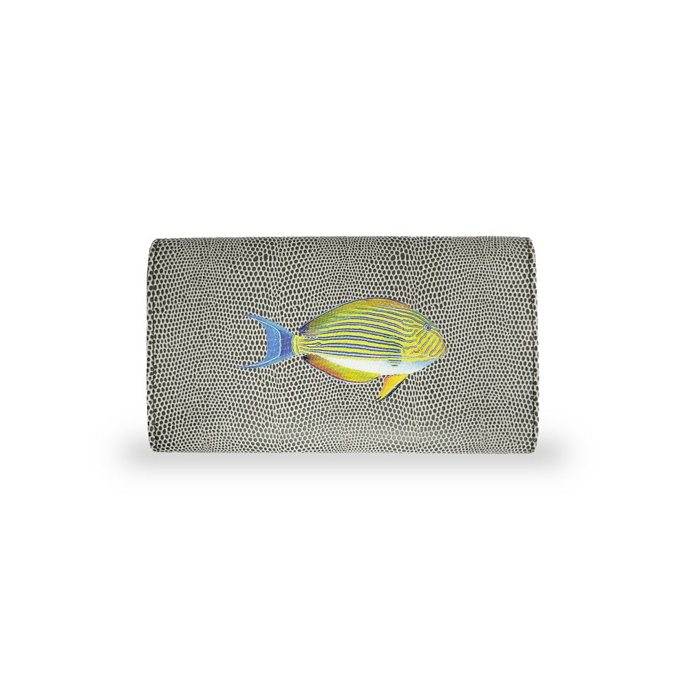 CARTERA LICHA REPTIL GRIS