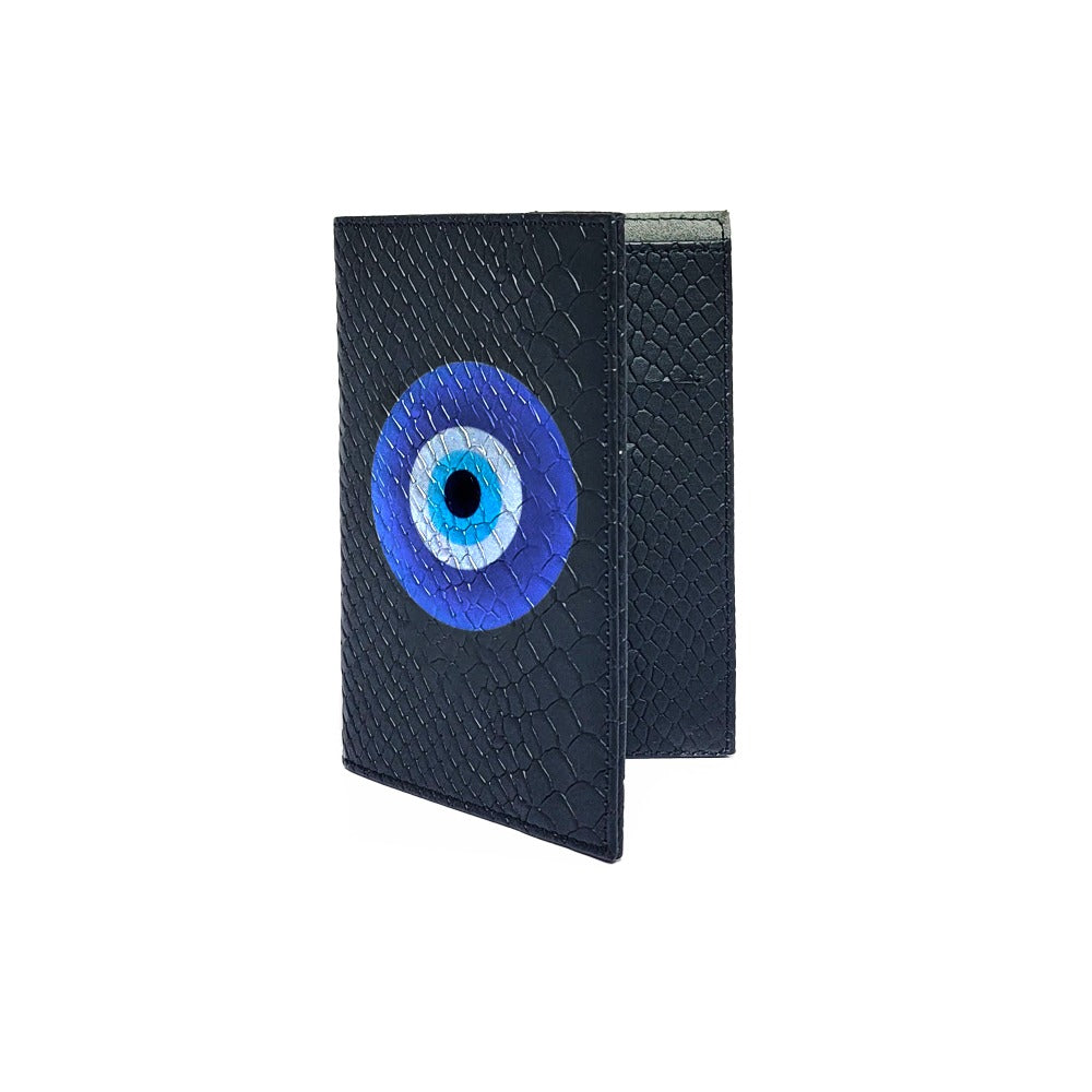 PORTA PASAPORTE Y VISA NEGRO MATE