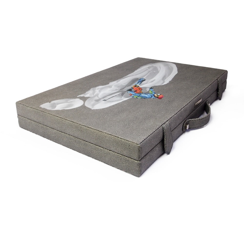 BACKGAMMON GRANDE REPTIL GRIS TAY XACUR