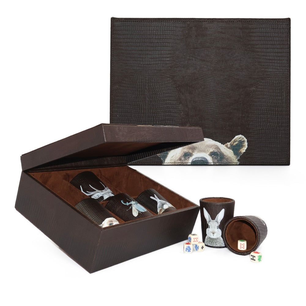 SET CUBILETES TABACO ARMADILLO MATE
