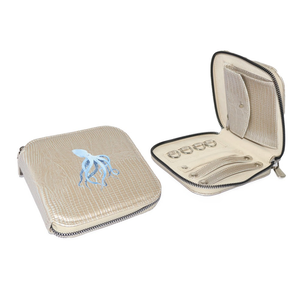 JOYERO DE VIAJE TEJUS PLATA BEIGE