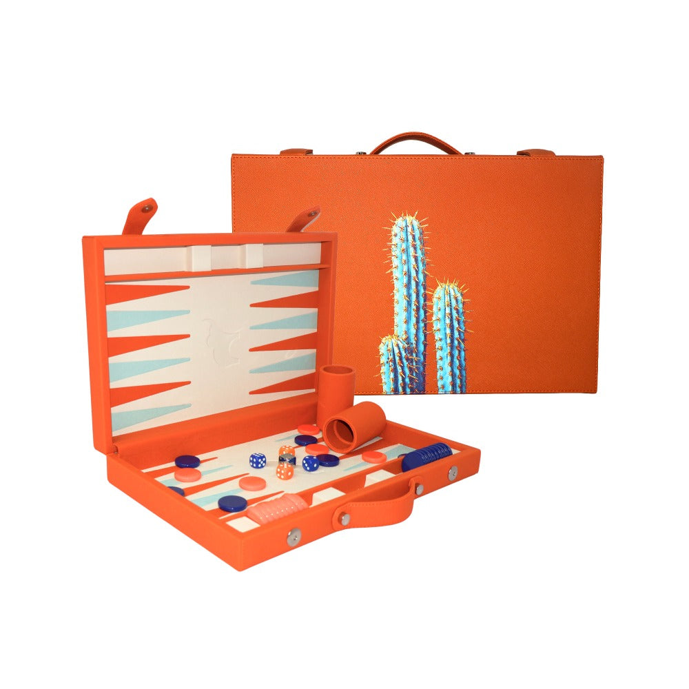BACKGAMMON MEDIANO FORRO NARANJA