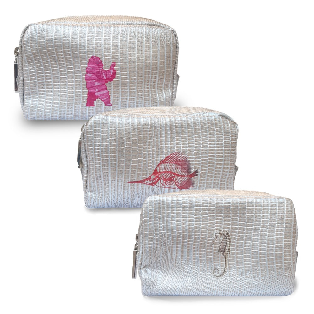 POUCH MONKEY TEJUS PLATA BEIGE