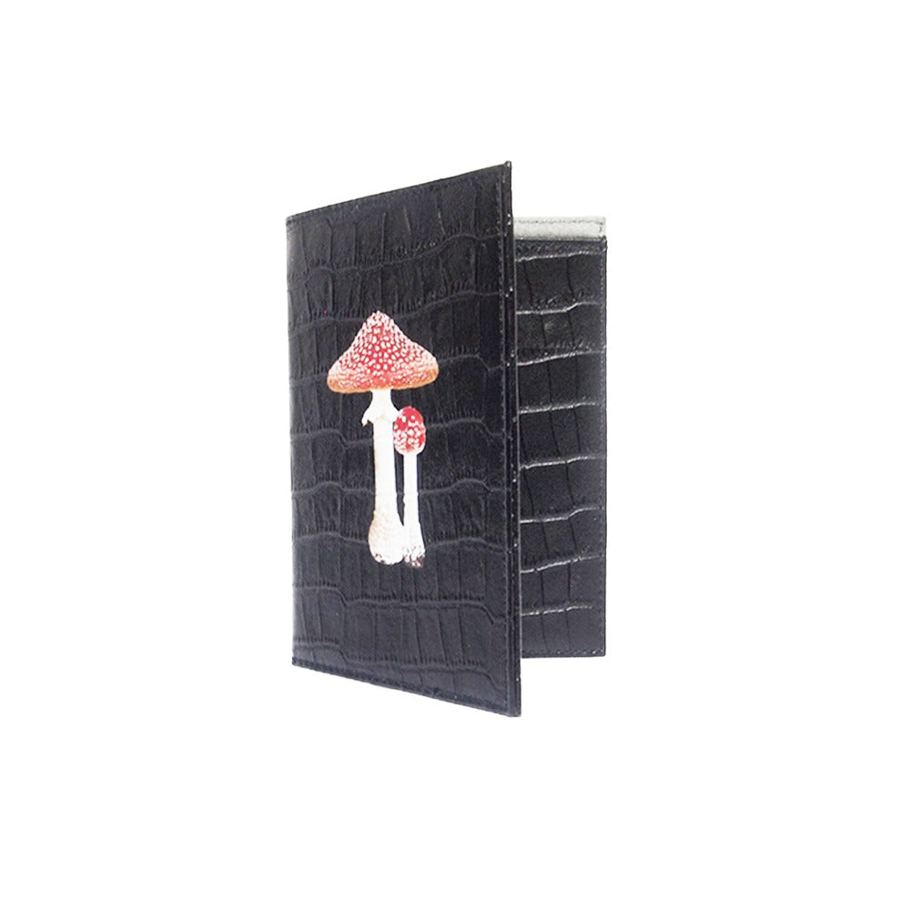 PORTA PASAPORTE Y VISA CROCO NEGRO