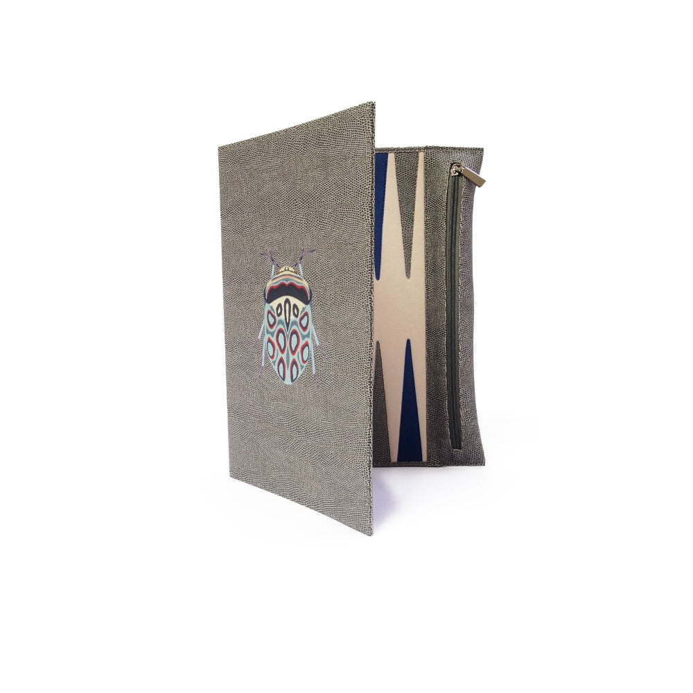 BACKGAMMON DE VIAJE REPTIL GRIS