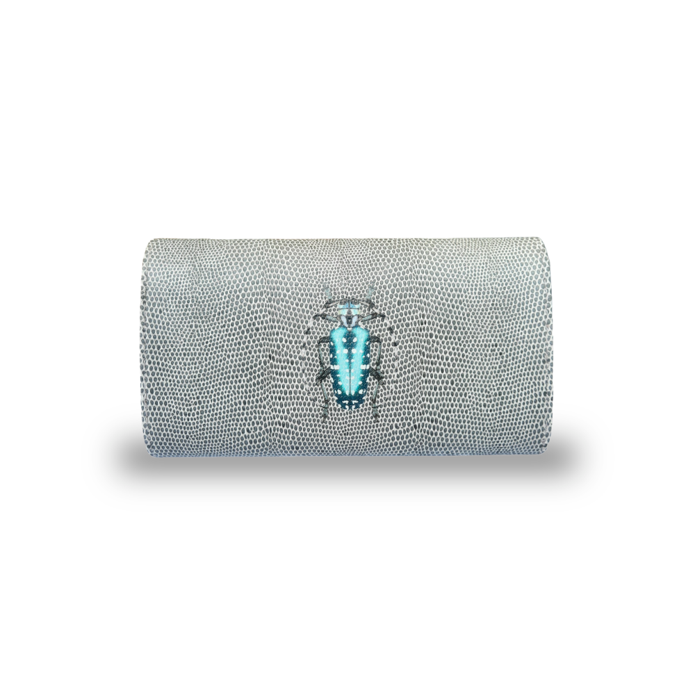 CARTERA LICHA REPTIL GRIS