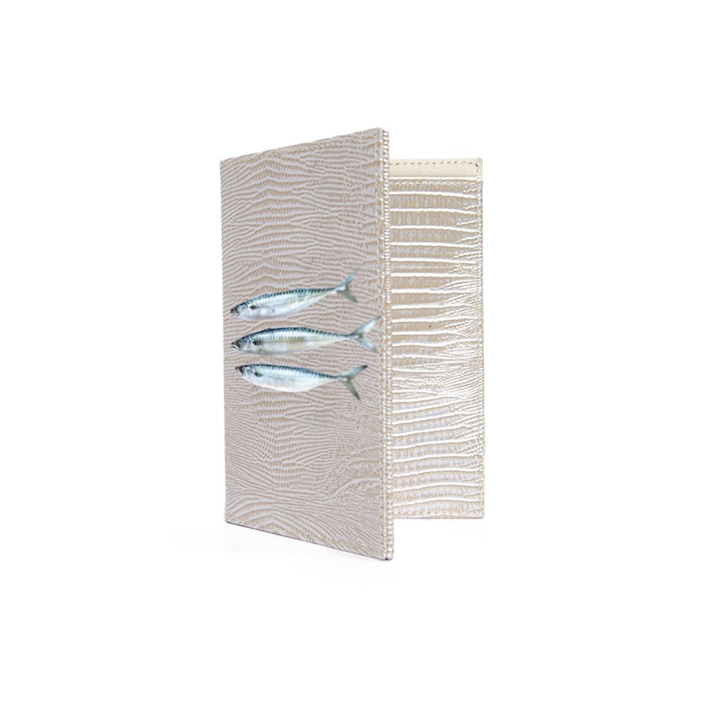 PORTA PASAPORTE Y VISA TEJUS PLATA BEIGE