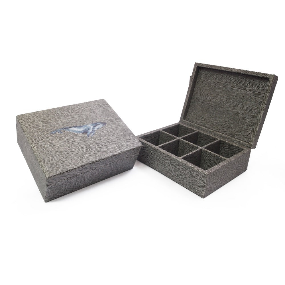 CAJA DE TE 6 REPTIL GRIS