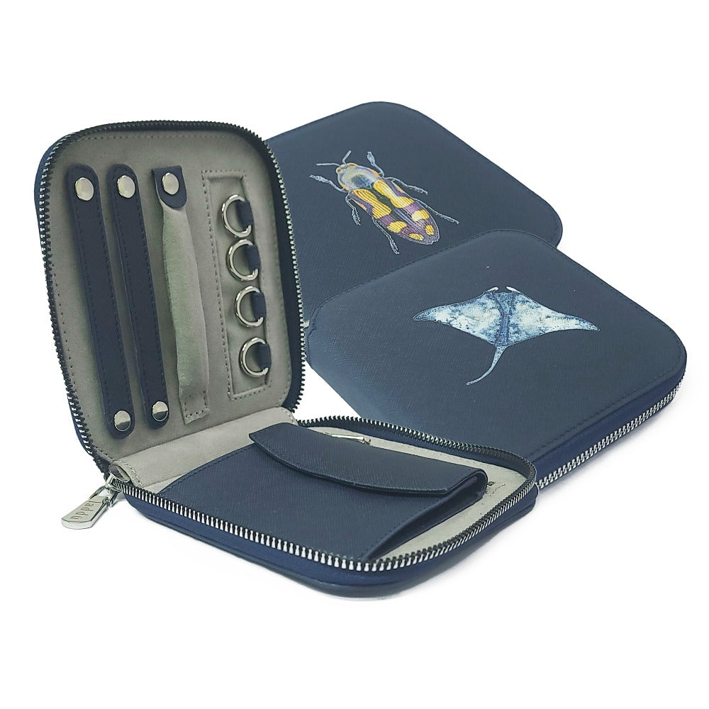 JOYERO DE VIAJE FORRO AZUL NOCHE