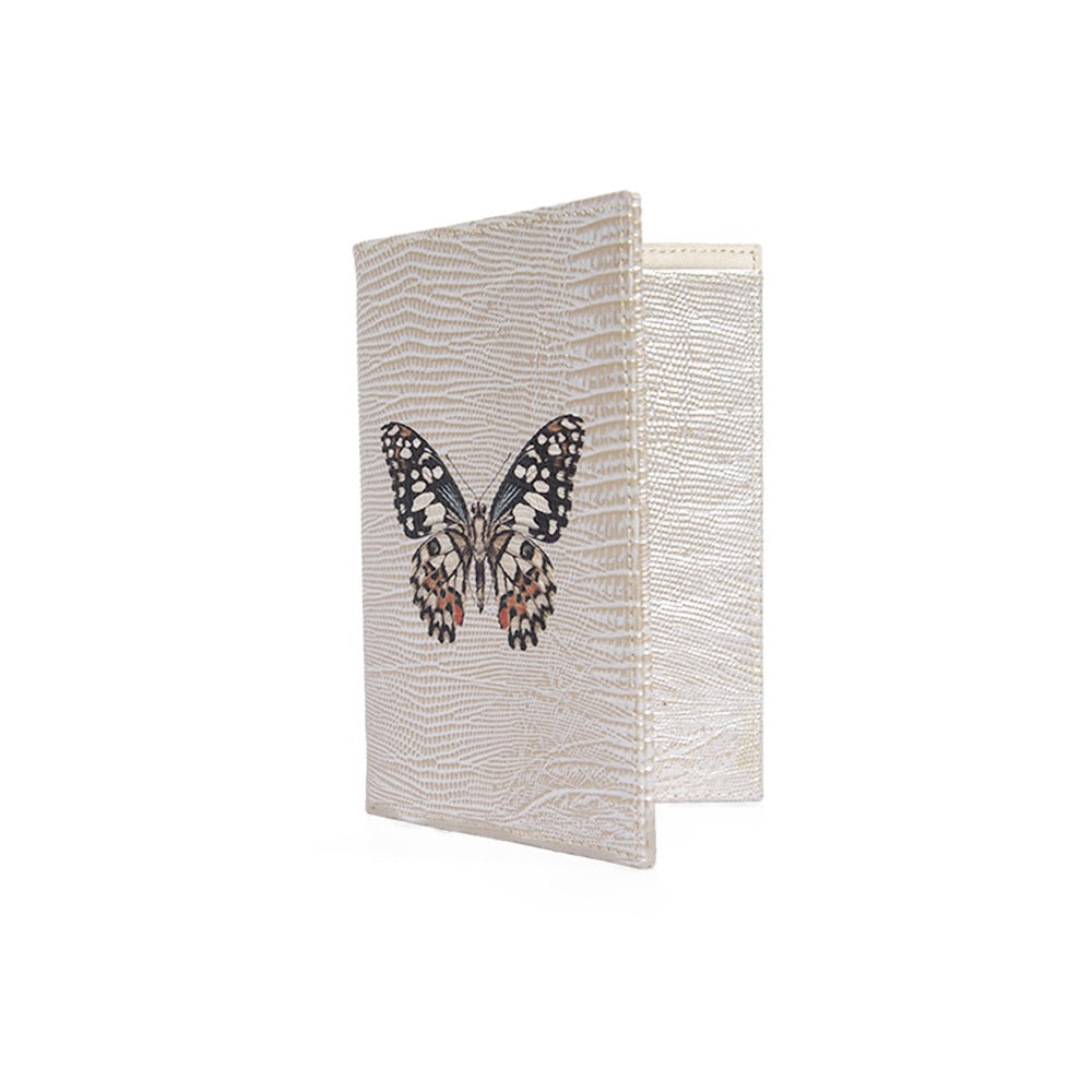 PORTA PASAPORTE Y VISA TEJUS PLATA BEIGE