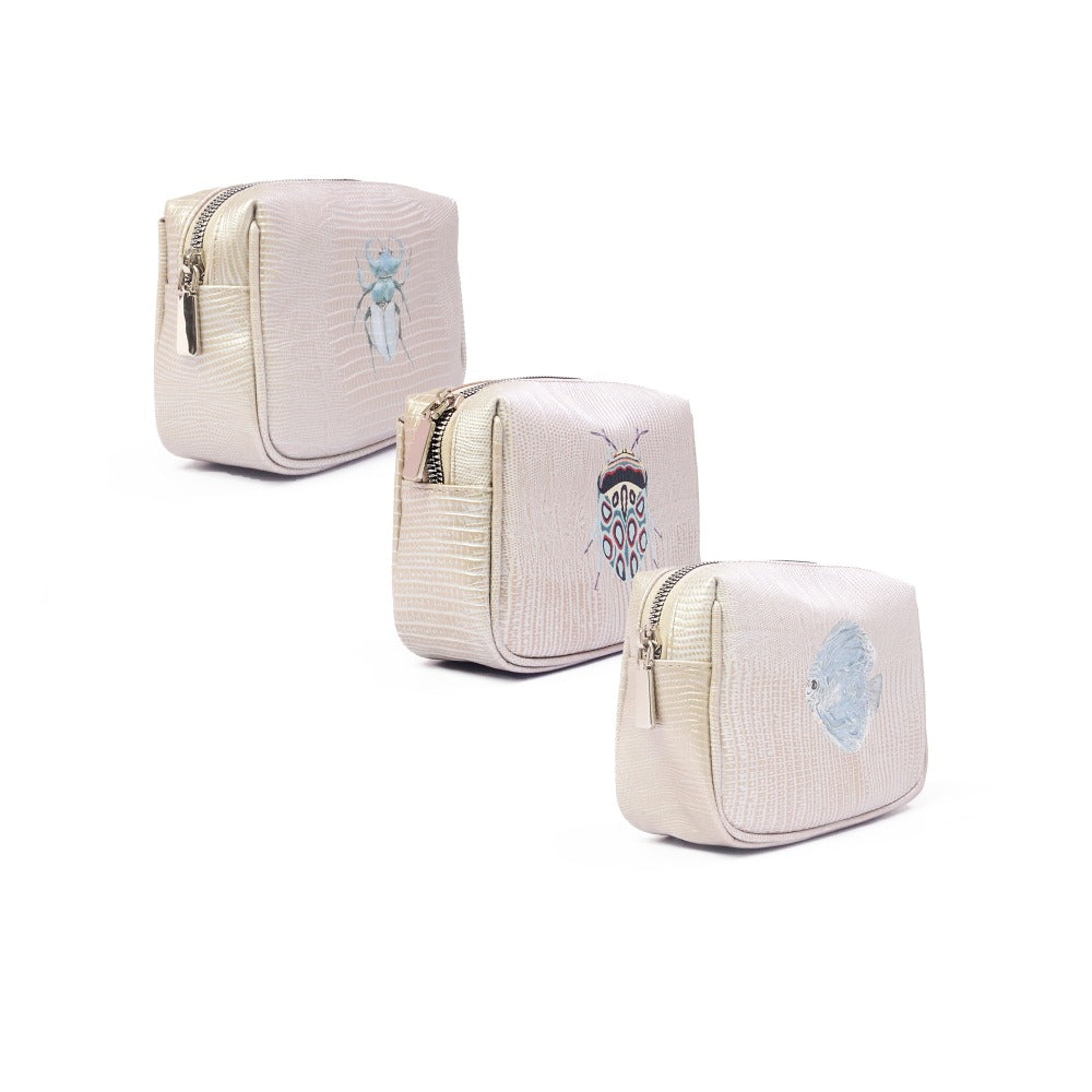 NECESER MINI TEJUS PLATA BEIGE