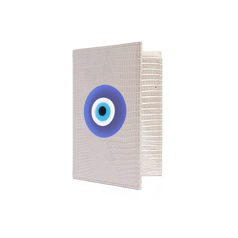 PORTA PASAPORTE Y VISA TEJUS PLATA BEIGE