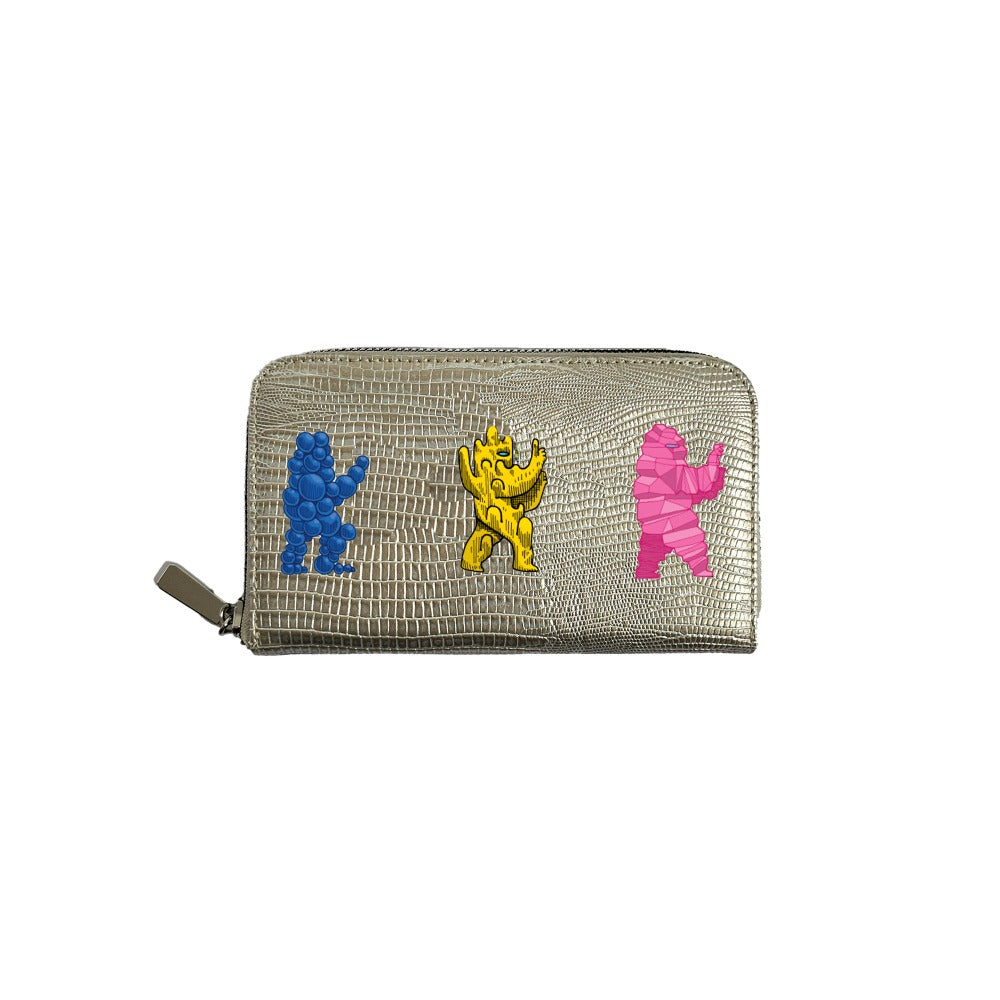 CARTERA MINI LICHA TEJUS PLATA BEIGE