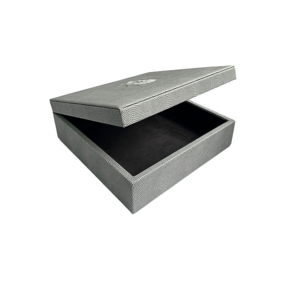 CAJA DECORATIVA GRANDE REPTIL GRIS