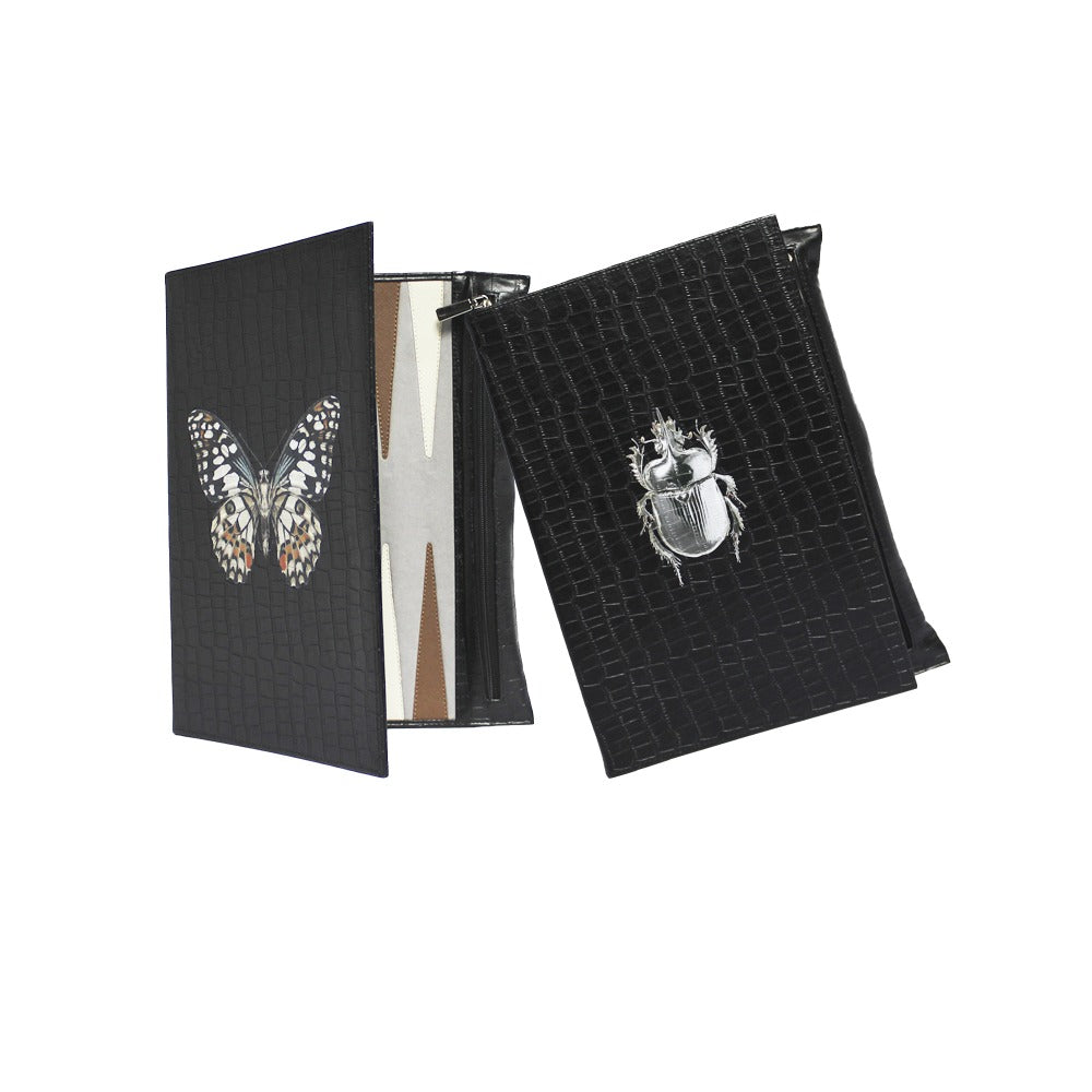 BACKGAMMON DE VIAJE CROCO NEGRO