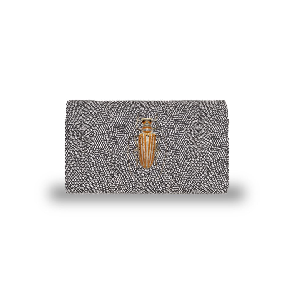 CARTERA LICHA REPTIL GRIS