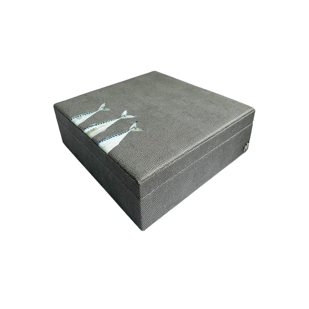CAJA DECORATIVA GRANDE REPTIL GRIS