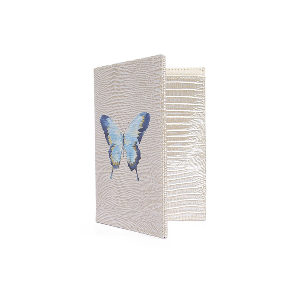 PORTA PASAPORTE Y VISA TEJUS PLATA BEIGE