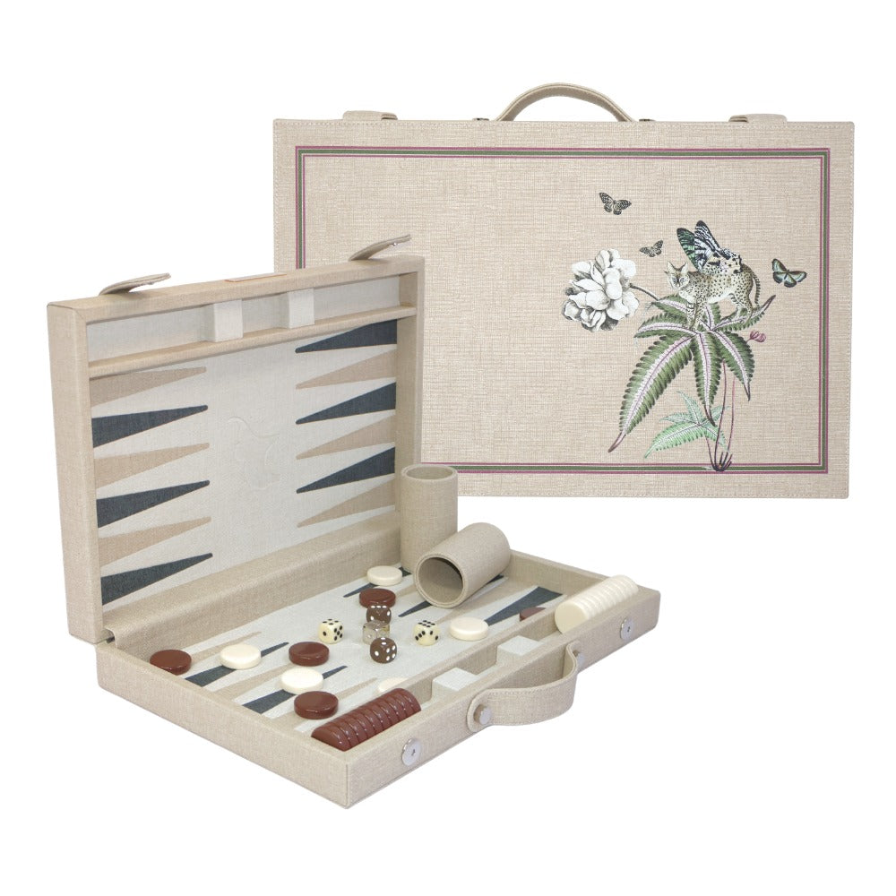 BACKGAMMON GRANDE FIORE BEIGE MUZALUCI