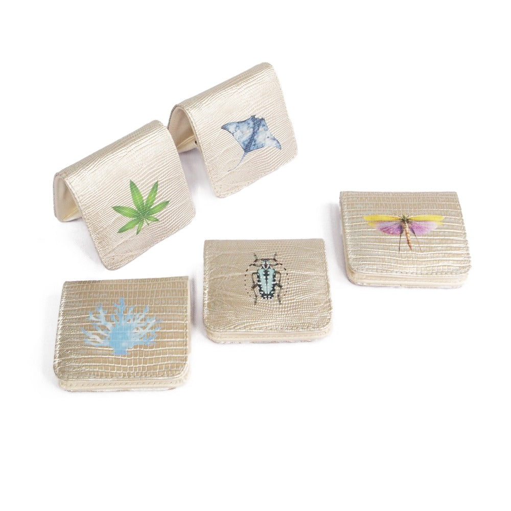 MONEDERO CUADRADO TEJUS PLATA BEIGE