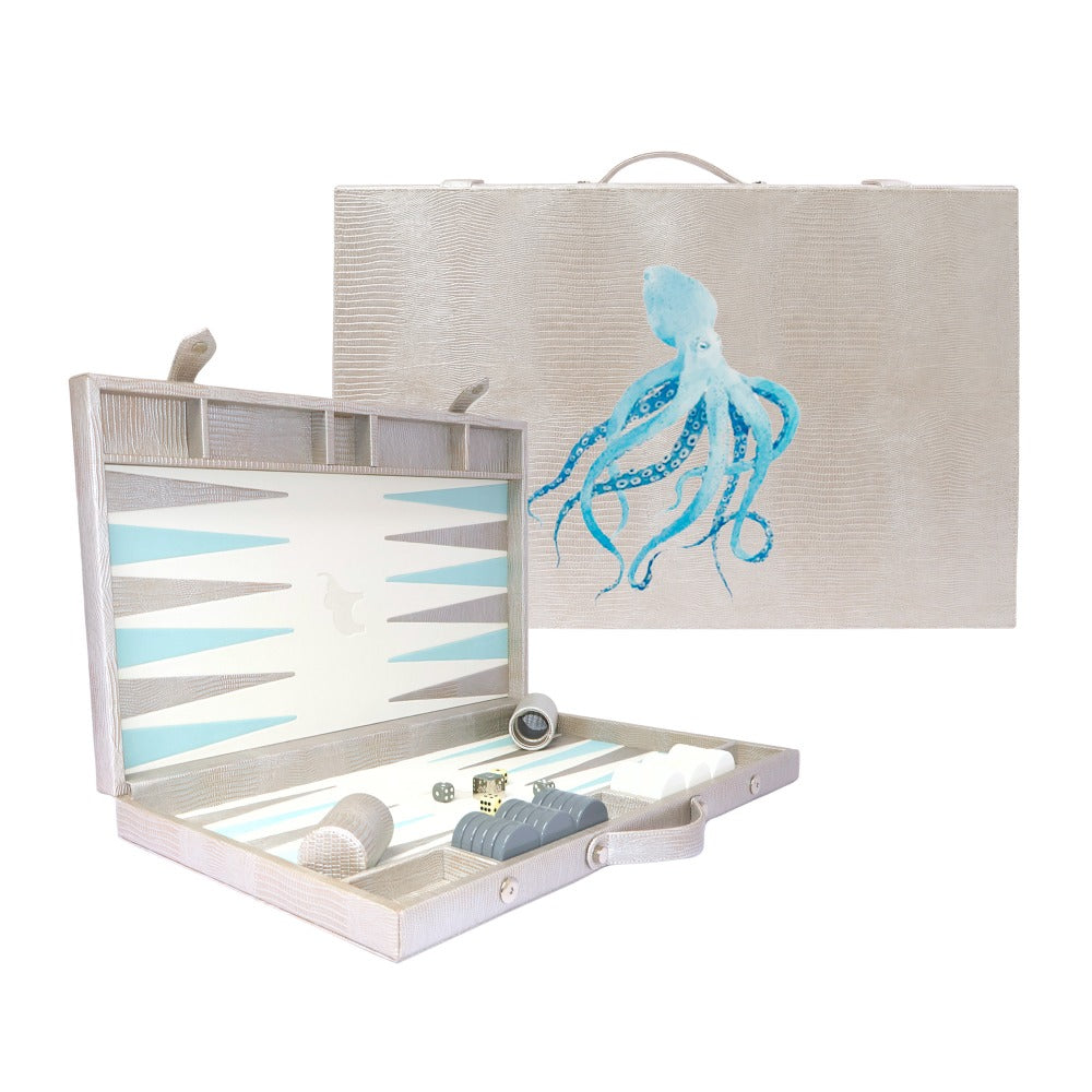 BACKGAMMON GRANDE TEJUS PLATA BEIGE