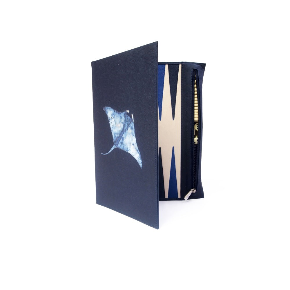 BACKGAMMON DE VIAJE FORRO AZUL NOCHE