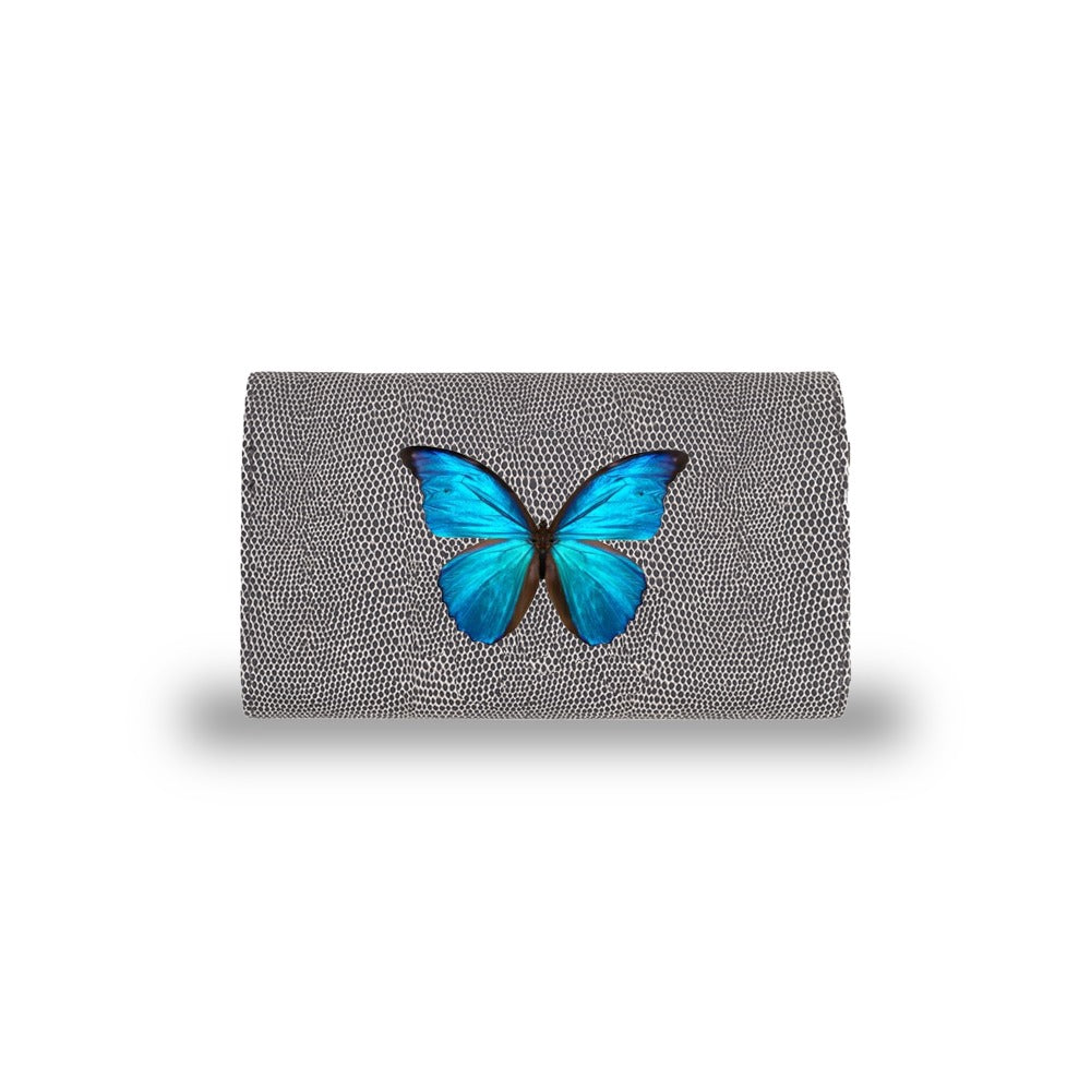 CARTERA LICHA REPTIL GRIS