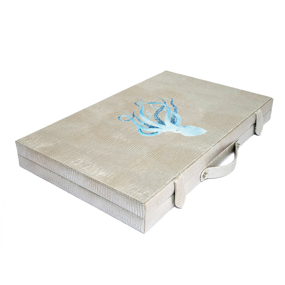 BACKGAMMON GRANDE TEJUS PLATA BEIGE