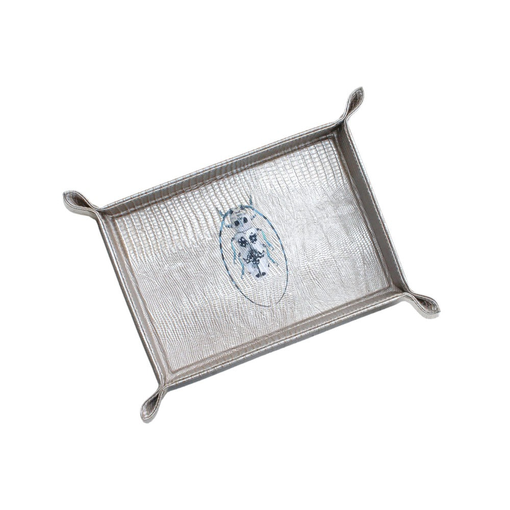 VACIA BOLSILLOS GRANDE TEJUS PLATA BEIGE