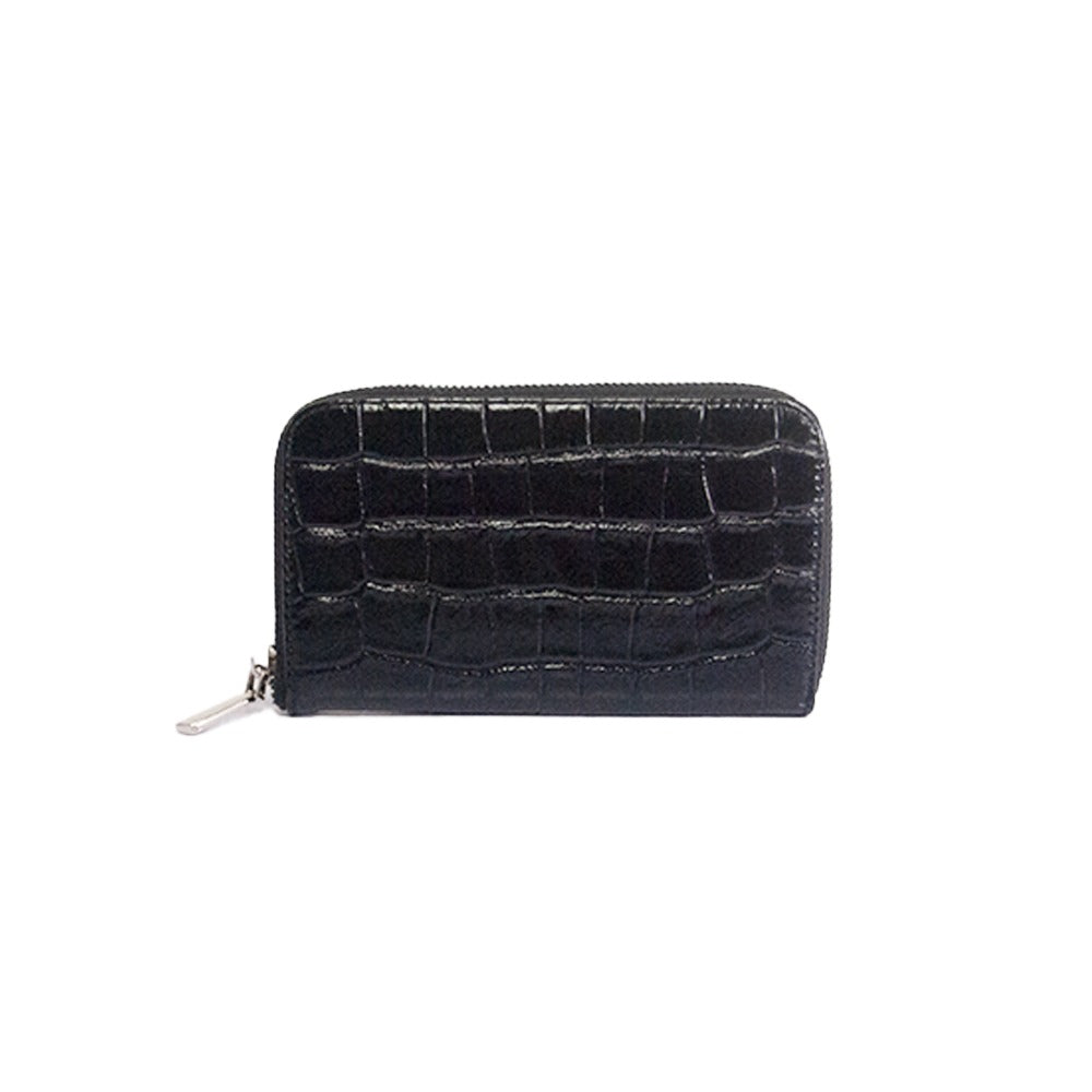 CARTERA LICHA CROCO NEGRO