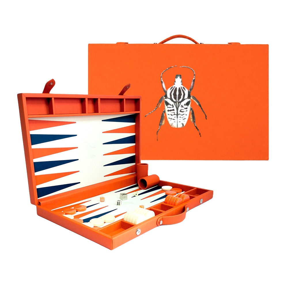 BACKGAMMON GRANDE FORRO NARANJA
