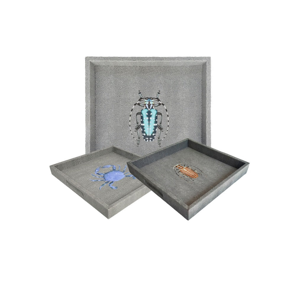 CHAROLA CUADRADA REPTIL GRIS